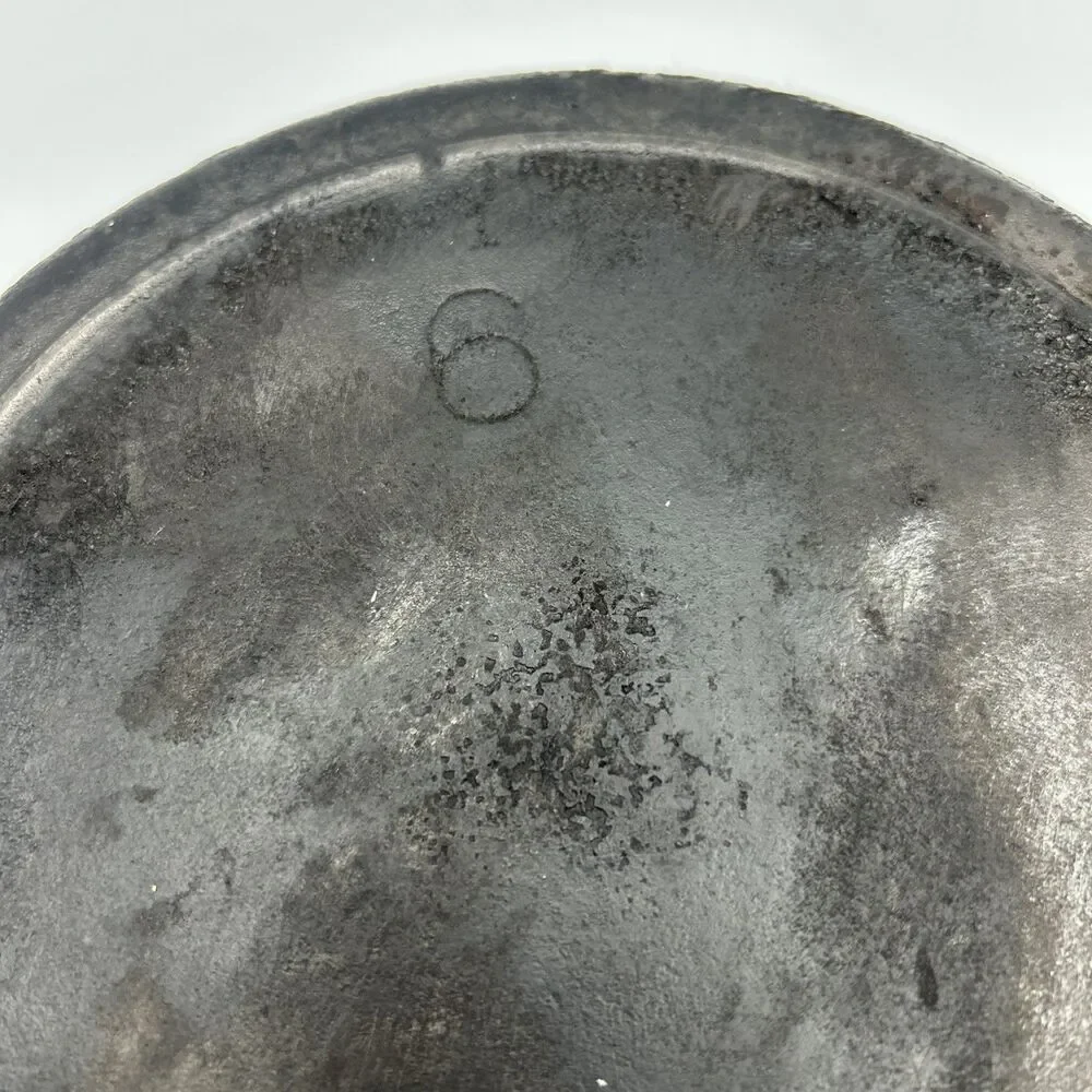 Vintage Lodge No. 6 Cast Iron Skillet 3-Notch Heat Ring Restored & Seasoned USA
